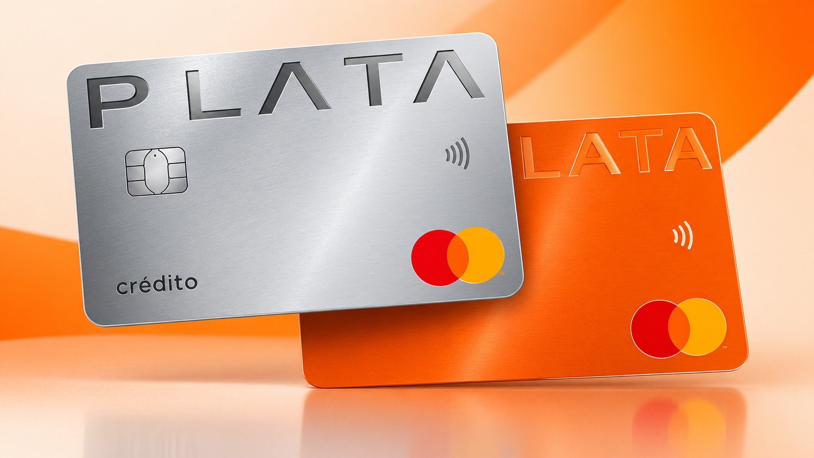Banco PLATA silver and orange cards